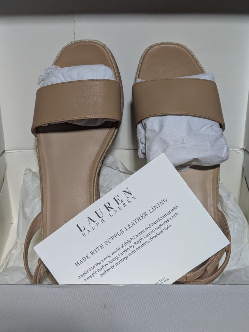 Lauren Ralph Lauren Leona Espadrille Platform Wedge Sandal US Size 9.5 - Picture 6 of 13